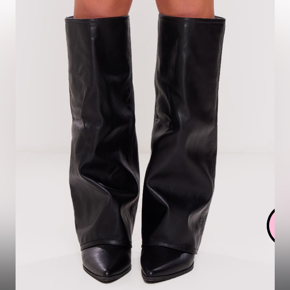 Knee high fold over boots